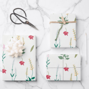 Bloemenlente bloeiende bloemnaadloos inpakpapier vel