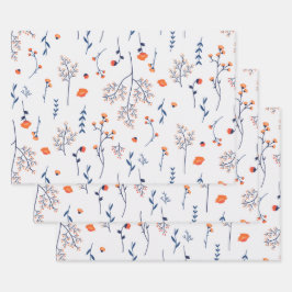 Bloemenlente bloeiende bloemnaadloos inpakpapier vel