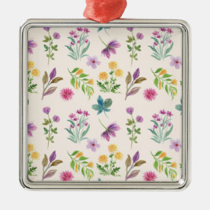 Bloemenlente Botanische Bloemen Metalen Ornament