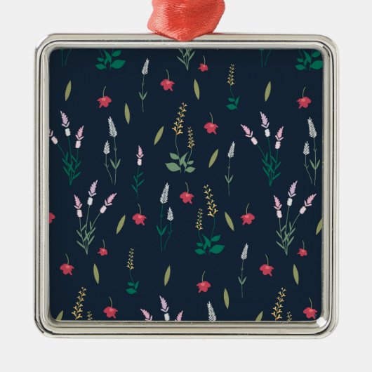 Bloemenlente Botanische Bloemen Metalen Ornament (Voorkant)