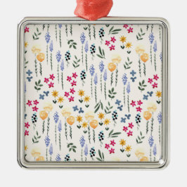 Bloemenlente Botanische Bloemen Metalen Ornament