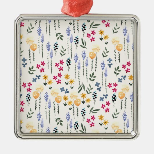 Bloemenlente Botanische Bloemen Metalen Ornament (Voorkant)