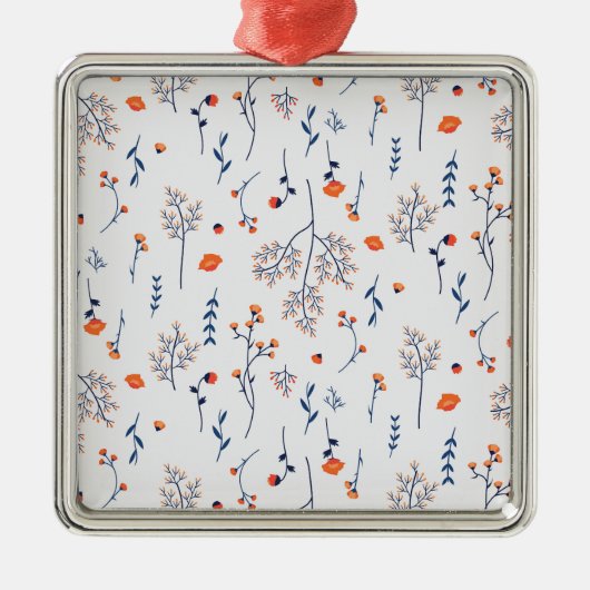 Bloemenlente Botanische Bloemen Metalen Ornament (Voorkant)