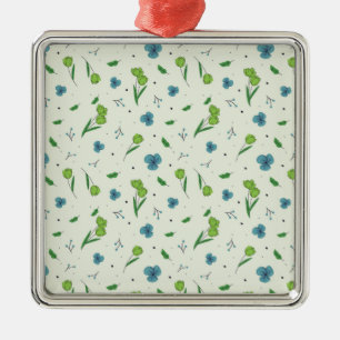 Bloemenlente Botanische Bloemen Metalen Ornament