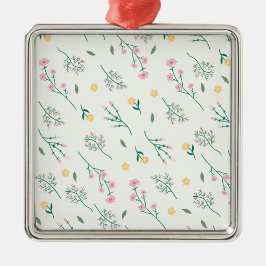 Bloemenlente Botanische Bloemen Metalen Ornament (Voorkant)