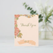  bloemenlente bruiloft dank je wel briefkaart (Staand voorkant)