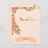  bloemenlente bruiloft dank je wel briefkaart (Voorkant / Achterkant)