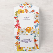 Bloemenlente Delicate Bloemen Bruiloft Uitnodigen  All In One Uitnodiging (Buitenkant)