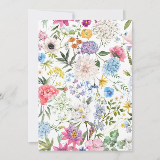 Bloemenlente waterverf bruiloft uitnodiging (Achterkant)