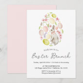 bloemenlente Waterverf paasei paasbrunch Kaart (Voorkant / Achterkant)