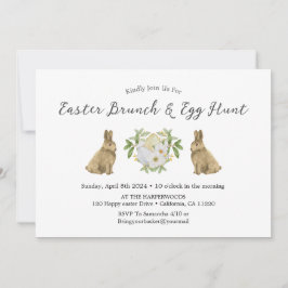 bloemenlente Waterverf paasei paasbrunch Kaart