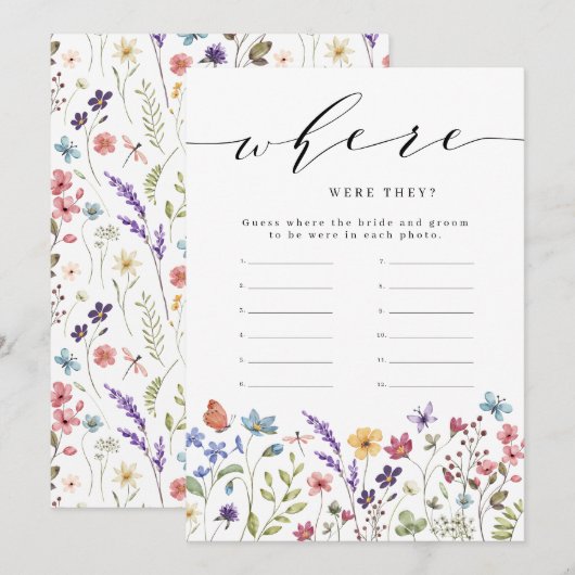 Bloemenlente Zomer Waar waren ze bruids spel Kaart (Voorkant / Achterkant)