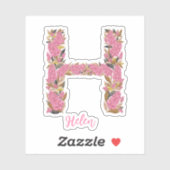 Bloemenletter H custom gesneden vinyl stickers (Vel)