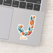 Bloemenletter J custom gesneden vinyl stickers