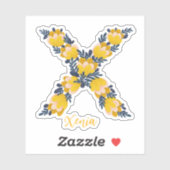 Bloemenletter X op maat gesneden vinyl stickers (Vel)