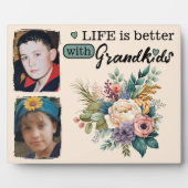 Bloemenleven is beter 2 foto Kleinkinderen groen Fotoplaat (Voorkant)