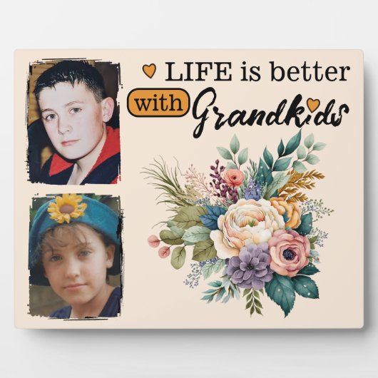 Bloemenleven is beter 2 foto Kleinkinderen sinaasa Fotoplaat (Voorkant)