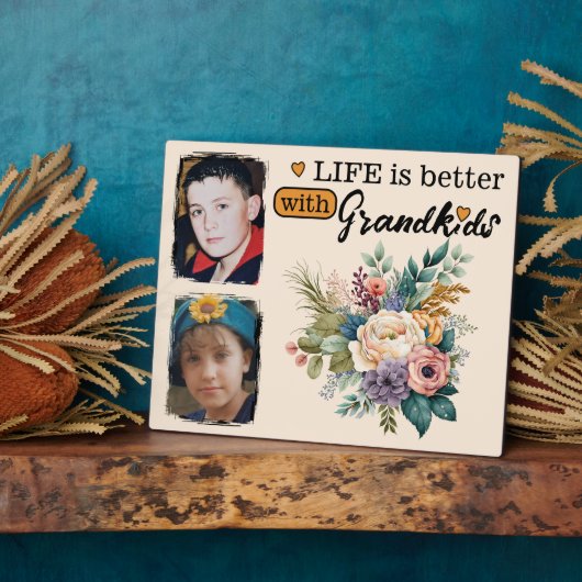 Bloemenleven is beter 2 foto Kleinkinderen sinaasa Fotoplaat (Zijkant)