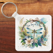 Bloemenlibel Eén dag tegelijk Sleutelhanger (Voorkant)