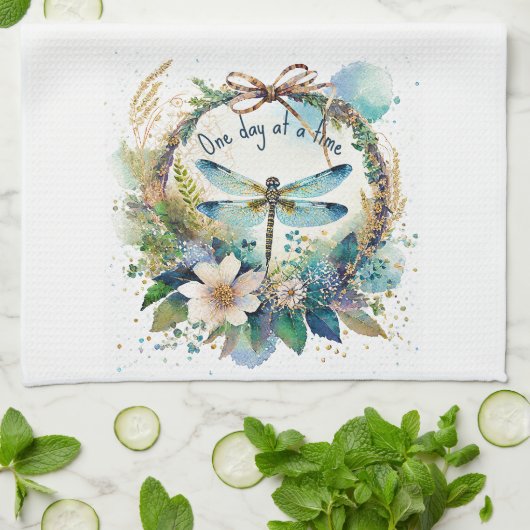Bloemenlibel Eén dag tegelijk Theedoek (Gevouwen)