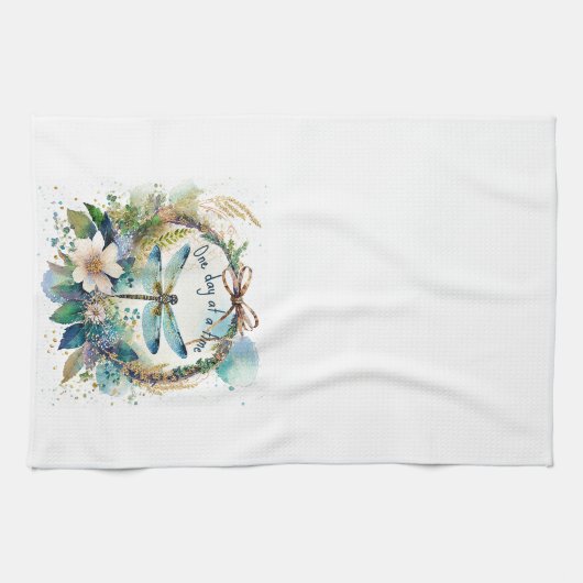 Bloemenlibel Eén dag tegelijk Theedoek (Horizontaal)