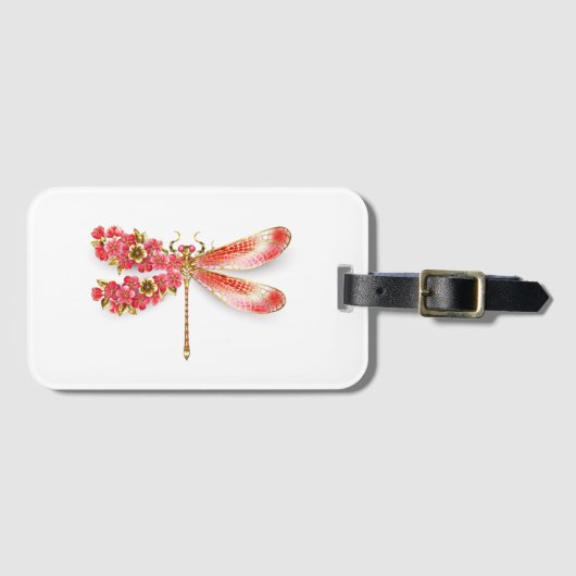 Bloemenlibel met sieraden sakura bagagelabel (Voorkant (horizontaal))