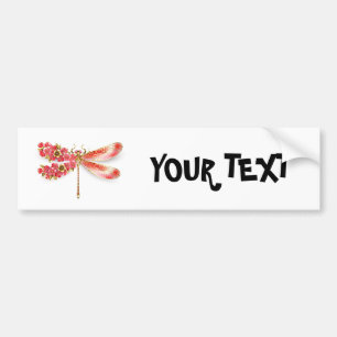 Bloemenlibel met sieraden sakura bumpersticker