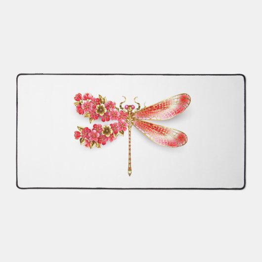 Bloemenlibel met sieraden sakura bureaumat (Voorkant)