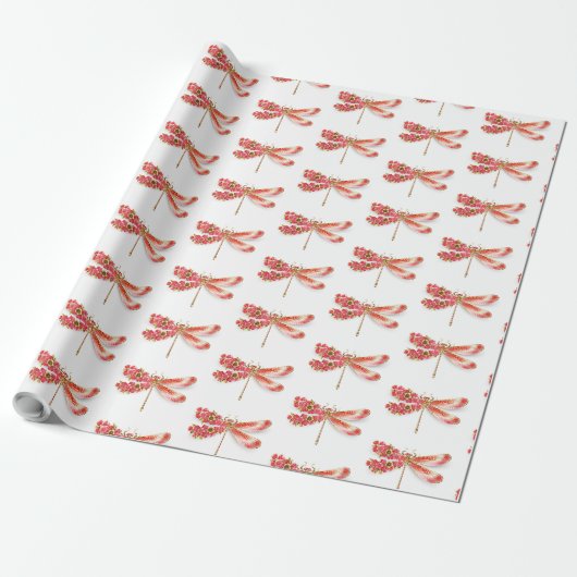 Bloemenlibel met sieraden sakura cadeaupapier (Uitgerold)