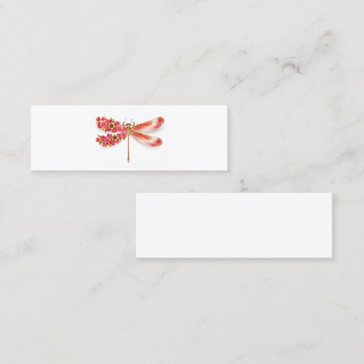 Bloemenlibel met sieraden sakura contactkaartje (Voorkant / Achterkant)