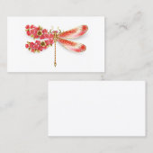 Bloemenlibel met sieraden sakura contactkaartje (Voorkant / Achterkant)