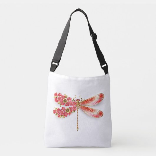 Bloemenlibel met sieraden sakura crossbody tas (Voorkant)