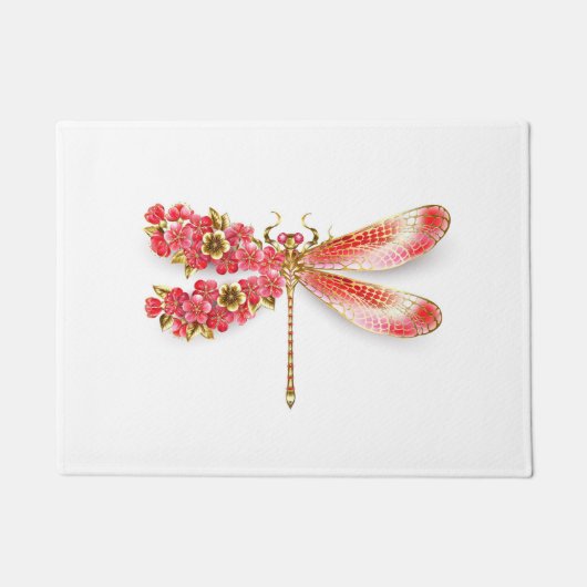 Bloemenlibel met sieraden sakura deurmat (Voorkant)