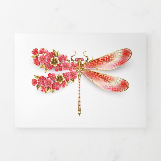 Bloemenlibel met sieraden sakura drieluik aankondiging (Cover)