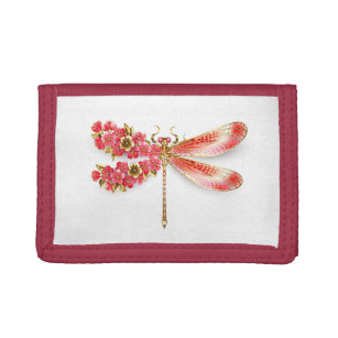 Bloemenlibel met sieraden sakura drievoud portemonnee