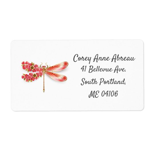 Bloemenlibel met sieraden sakura etiket (Voorkant)