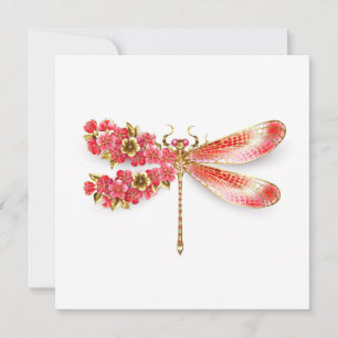 Bloemenlibel met sieraden sakura feestdagenkaart