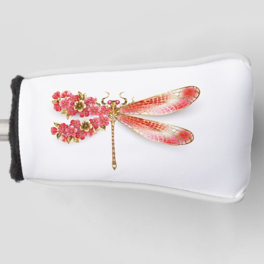 Bloemenlibel met sieraden sakura golfheadcover (Voorkant)