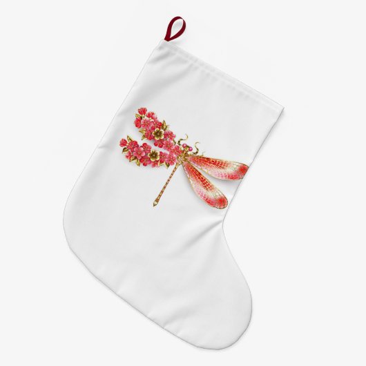 Bloemenlibel met sieraden sakura grote kerstsok (Voorkant (Hangend))