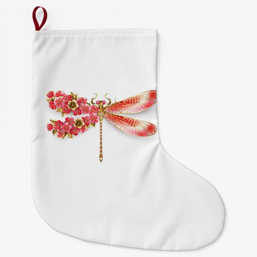 Bloemenlibel met sieraden sakura grote kerstsok (Voorkant)