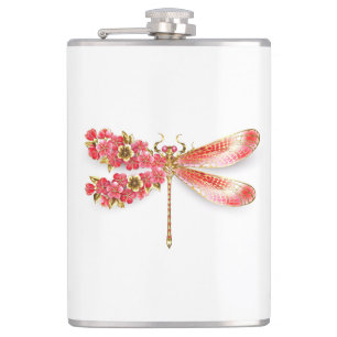 Bloemenlibel met sieraden sakura heupfles