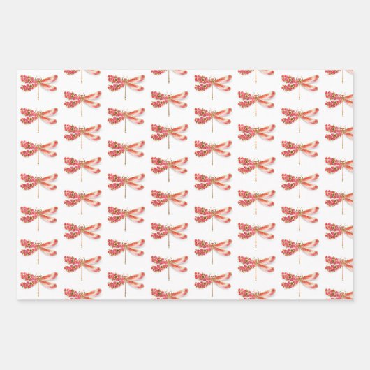 Bloemenlibel met sieraden sakura inpakpapier vel (Voorkant)