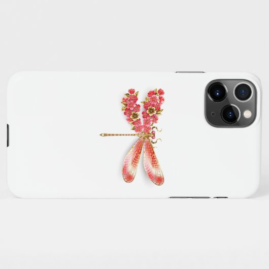 Bloemenlibel met sieraden sakura iPhone hoesje (Achterkant horizontaal)