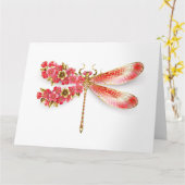 Bloemenlibel met sieraden sakura kaart (Gele Bloem)