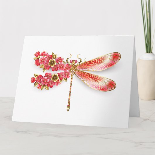 Bloemenlibel met sieraden sakura kaart (Voorkant)