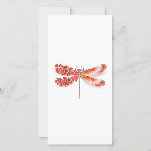 Bloemenlibel met sieraden sakura kaart (Voorkant)