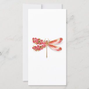 Bloemenlibel met sieraden sakura kaart
