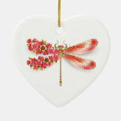 Bloemenlibel met sieraden sakura keramisch ornament (Achterkant)