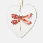 Bloemenlibel met sieraden sakura keramisch ornament (Links)