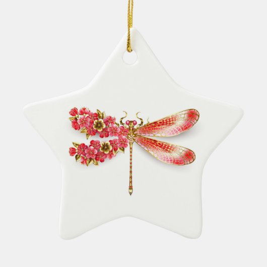 Bloemenlibel met sieraden sakura keramisch ornament (Voorkant)
